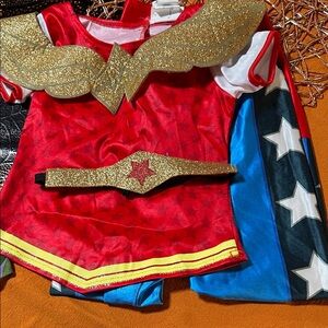 Girls medium 3 piece Wonder Woman costume.